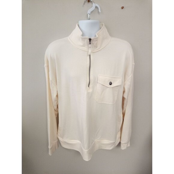 Old Navy Men's Cream Long Sleeve 1/4 Zip Up Sweater XL - Picture 1 of 4